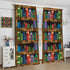 42x63in(Dcor) Pixelated Bookshelf Curtain for Kids, Shelf with Books in Pixel Art Style Game Concept Rod Pocket Window