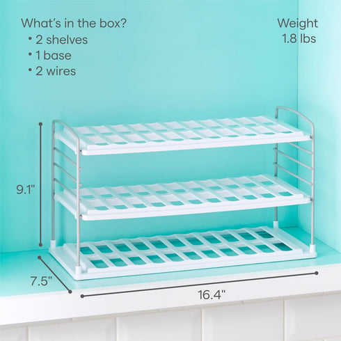 3-Shelf YouCopia UpSpace Water Bottle and Travel Mug Cabinet Organizer, Adjustable Storage Rack for Kitchen