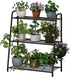 kiplant Plant Stand Indoor, Outdoor Tiered Plant Stand, Corner/Metal/Black Plant Shelf
