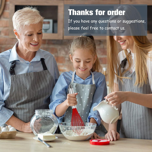 Silicone Rubber Whisk Set of 3 - Premium Non Scratch Kitchen Whisks for Nonstick Cookware, Red+Blue+Green