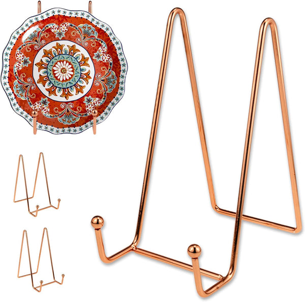 3 Pack 6 Inch Iron Cookbook Stand, Plate Holder Display Stand for Pictures, Photo Frames, Books