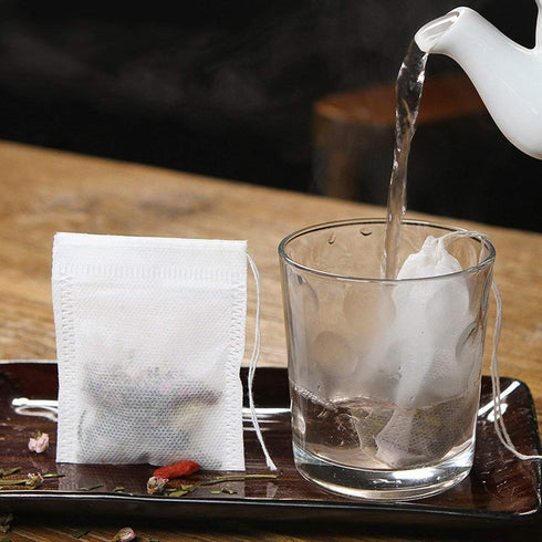 Fenshine 400 Pcs Disposable Tea Filter Bags, Empty Cotton Drawstring Seal Tea Infusers for Loose Leaf Tea