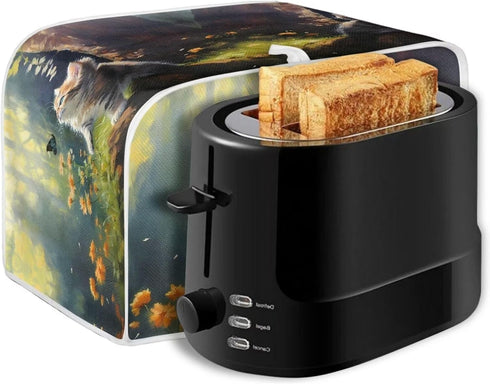 Cat Butterfly Printed Toaster Cover, Anti-Dust & Fingerprint Kitchen Small Appliance Decor Accessories