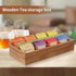 Acacia Wood Tea Bag Organizer with 8 Slots, Tea Bag Holder and Sugar Packet Storage for Countertops