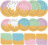 UROINEPA Ice Cream Party Decorations 100Pcs Ice Cream Plates and Napkins for Kids