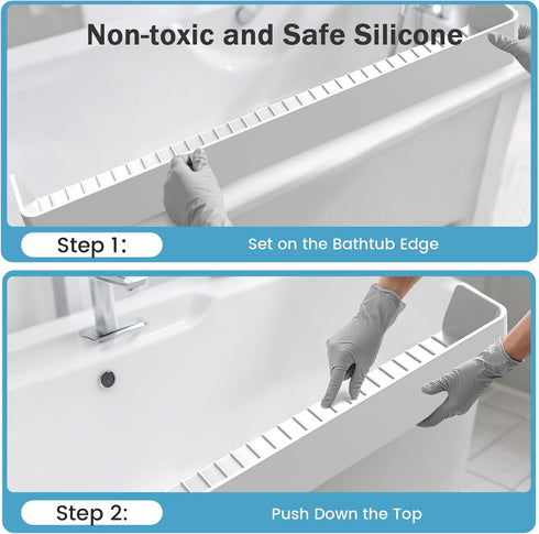 Blgiont Bathtub Splash Guard PlayPad Shelf Area with Strong Suction Cups, Toy Tray Caddy Holder Storage Over Tub