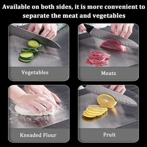 3 304 (15" 11", 13"x 9", 10" 6") Stainless Steel Cutting Board, PCS Cutting Boards for Kitchen, Stainless Non Stick