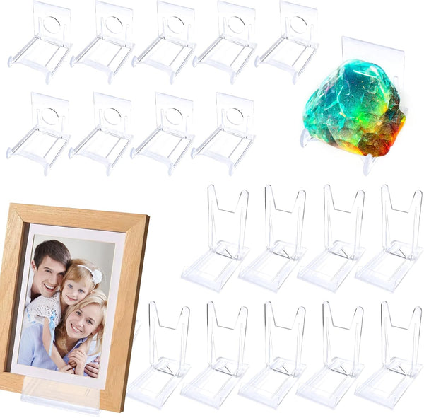 20 Sets Acrylic Plate Stands, Adjustable Display Holder Stands for Plates, Purses, Pictures, Card Art Stand with 2 Sizes
