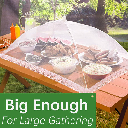 Mesh Food Covers for Outdoors: 10 Pack with 2 Extra Large 40x24 in & 8 Large 17x17 in Collapsible Picnic Nets for