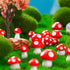 MGZTTHW 60pcs 0.7" 0.5" 0.4" Mini Resin Mushrooms for Crafts Tiny Fairy Garden Decor Little Fake Mushroom Miniatures