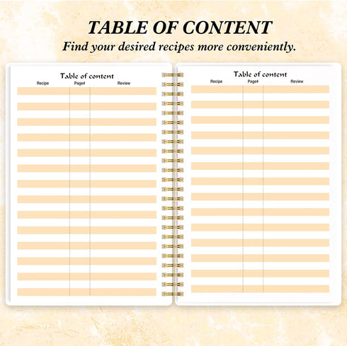 snootion Recipe Book - A5 Personal Blank Recipe Notebook to Write in Your Own Recipes, Spiral Twin-Wire Binding, 100gsm