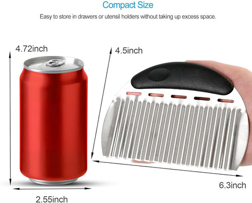 Qoarxui 2PCS Large Crinkle Cutters, Heavy Duty Stainless Steel Crinkle Cutter with Ergonomic Non-Slip Handle