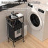 Laundry Hamper with Lid,Rolling Laundry Basket with Wheels,Metal Frame Sorter with Top Shelf and Removable Launddry