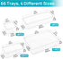 Vtopmart 66 PCS Clear Plastic Drawer Organizers - 4-Size Bathroom and Vanity Organizer Trays for Makeup, Jewelry, Office