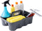 Matthew Large Gray Plastic Tote Tool & Deluxe Supply Cleaning Caddy with Handle for Shower Basket Storage Organizer