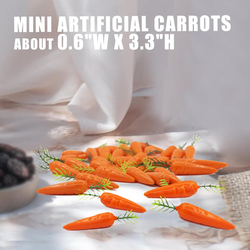 30 Tuxiaobu Mini Artificial Fake Carrots, Plastic Foam Carrot Photography Prop Ornament, Pcs