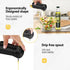 Set 2 Pack Aelga Black Oil And Vinegar Dispenser - Oil Dispenser Bottle for Kitchen with No-Drip - Black Kitchen Decor