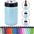 4-in-1 Double Wall Stainless Steel 12 oz Vacuum Insulated Can or Bottle Cooler - Powder Coated Light Blue - Fits 16 oz