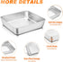 TeamFar Square Cake Pan, 6/8/9 Inch Stainless Steel Baking Pan for Cake Brownie Lasagna, Set of 3