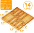 SpaceAid 14-Piece Bamboo Drawer Organizer Storage Boxes Set, Multi-Use Divider Bins for Kitchen, Bathroom, and Office