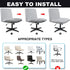 Velvet Cross Legged Office Chair Covers, Soft and Vibrant Stretch Covers for Armless Wide Seat Computer Task Chair