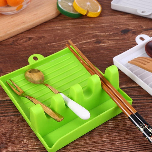 Pot Lids Holder Organizer and Plastic Spoon Rest, Hangable Kitchen Utensils Holder