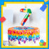 Building Block Themed Birthday Candle Number 7 - Cake Topper for Building Block Party Decoration Theme Supplies