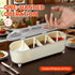 Tremeals 4 Set Countertop Clear Seasoning Box with Compartments - Spice Organizer with Lids and Spoons - Condiment