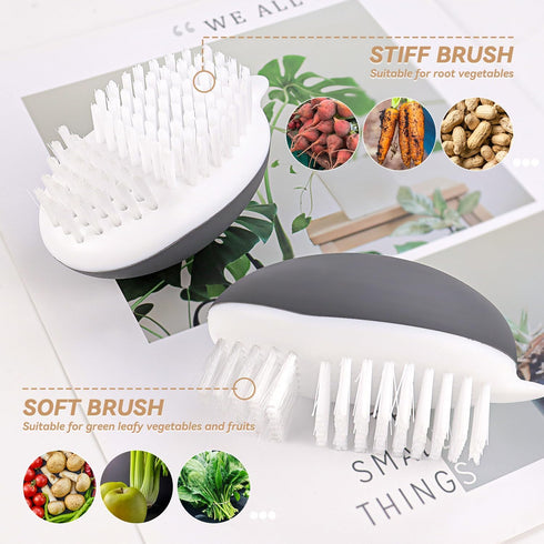 yuntop (2 Pack Vegetable Brush Potato Scrubber Brush Non Slip Comfortable Fruit Cleaning Tools for Washing Fruit