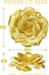 20 Pcs Gold Rose Head Flowers Without Stem - 3 Inch Silk Rose Fake Flowers for DIY Decoration