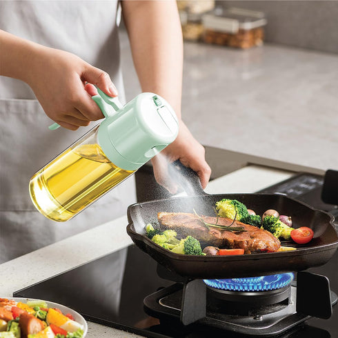 2 1 18.6oz/550ml Glad in Oil Dispenser, - Olive Oil Sprayer for Cooking, Pouring Salad Dressing, and Grilling - Kitchen