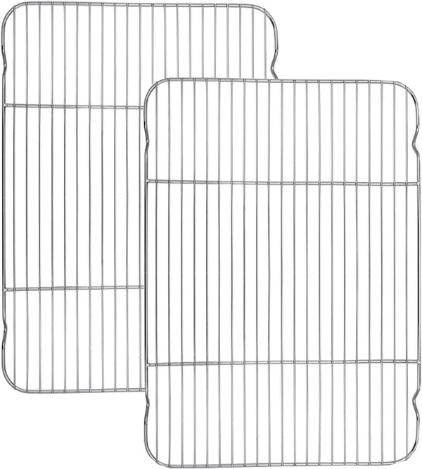 E-far Baking Cooling Rack Set of 2, 16.5"x11.5" Stainless Steel Metal Roasting Cooking Racks for Half Sheet Cookie Pans