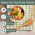 BambooMN 8" Reusable Solid Bamboo Deluxe Dinner Spoon - 10 pcs