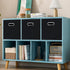 Black Fabric Cubby Storage Bins, 13x13x13 Inches, Foldable Organizer Bins with Dual Handles, Set of 6