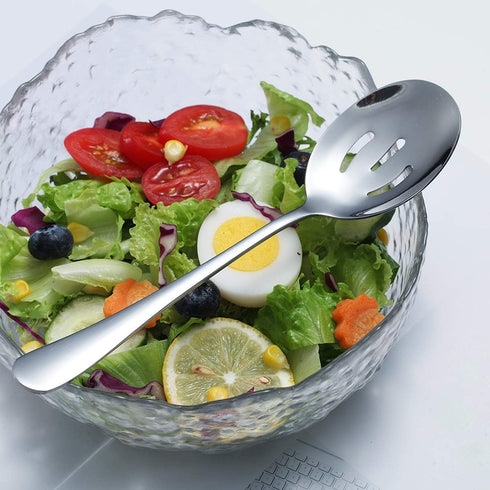 Kyraton 4-Piece Stainless Steel Serving Utensil Set, 2 Serving Spoons and 2 Slotted Spoons