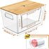 3 Packs iEGrow Trash Bag Holder,Stackable Trash Bags Dispenser with Bamboo Lid,Extra Large Garbage Bag Holder