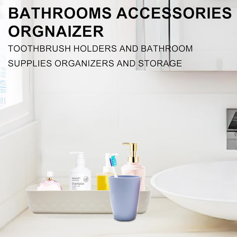 Toothbrush Holder and Toothpaste Holder for Bathroom Vanity, Kids Bathroom Decor with Cups, Electric Toothbrush Holder