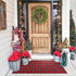 Christmas Outdoor Rug Doormat 2' x 4.3', Black/Red Buffalo Plaid Cotton Hand-Woven Welcome Layered Door Mats