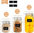 ComSaf Airtight Glass Canister Set of 3, 34oz Food Storage Jar - Square Storage Container with Clear Preserving Seal