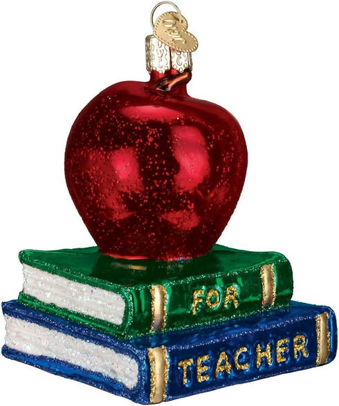 Old World Christmas Teacher Gifts, Glass Blown Ornaments for Christmas Tree, Apple