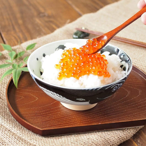 Minorutouki Extra Large Rice Bowl - White Wave Whale Blue, f5.8×H2.6in, 7.76oz, Made in Japan