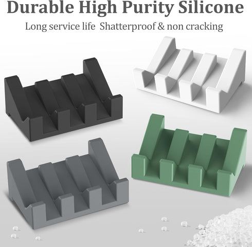 Silicone Soap Holder, Self Draining Waterfall Drying Tray, Soap Dish for Shower Wall (3PCS)