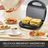 Aigostar Sandwich Maker with Non-stick Deep Grid Surface for Egg, Ham, and Steaks, Compact Electric Grill