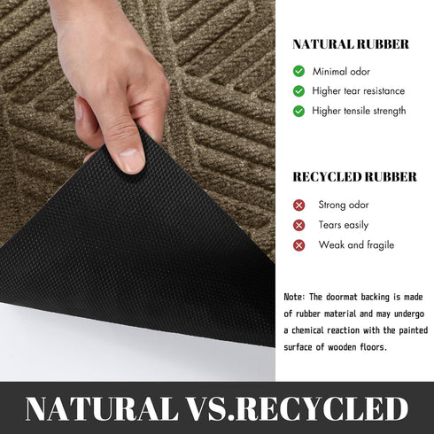 Yimobra Front Entrance Door Mat, All-Season Heavy Duty Outdoor Indoor Floor Mat, 29.5x17 Inch, Beige Brown