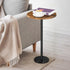 smusei Drink Table Small Side Table with Marble Base Pedestal Side Table Drink Tables for Small Spaces Round End Table