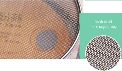 2 Pack Professional 6/8/9.5 Inch Round Flour Sifter - 60/40 Mesh Baking Flour Sieve, Premium Rustproof Stainless Steel