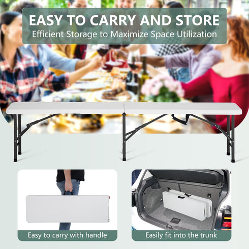 PayLessHere 6 (1) Portable FT Plastic Folding Bench for Outdoor Use, Complete with Carrying Handle for Picnics Camping