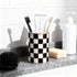 countertop Checkered Bathroom Toothbrush Holder, Bathroom Black and White Ceramic Toothbrush Holder, Modern Toothbrush