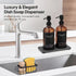 NEECZS Set Holder,16 Oz Set,Stainless Kitchen Soap Dispenser with Instant Dry Tray & Sponge Hand and Dish Soap Amber