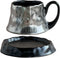 YDDistinct Volcanic Ash Titanium Finish Coffee Mug and Saucer Set (8 oz) |